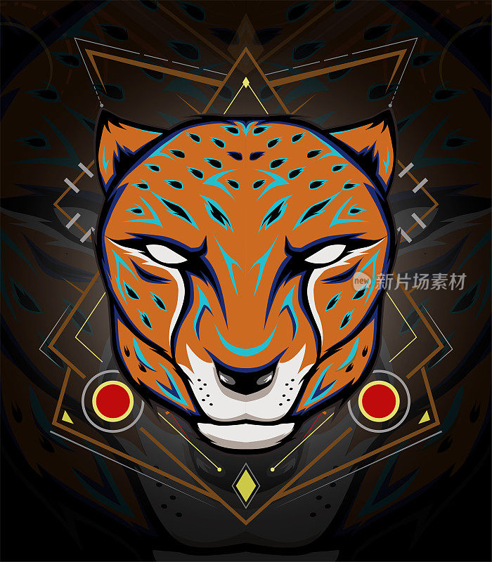 Cheetah Mascot Emblem for sport team LOGO.